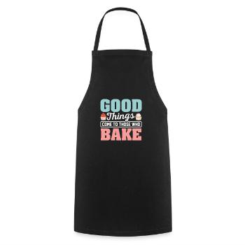 Good Things Come Tho Those Who Bake Cookie Pies - Kochschürze - Schwarz - Vorne - AI Model Male 185 dark (185cm)