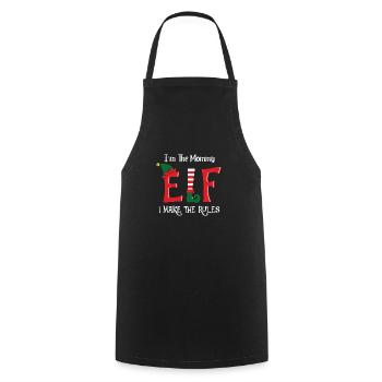 Je suis la maman elfe - Tablier de cuisine - noir - Devant - AI Model Male 185 dark (185cm)