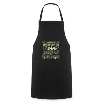 Alligator Hunter, Rather Be Lost In Swamp, Gator - Cooking Apron - black - Front - AI Model Male 185 dark (185cm)