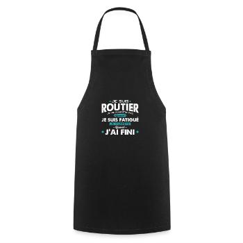 Je suis routier cadeau - Tablier de cuisine - noir - Devant - AI Model Male 185 dark (185cm)
