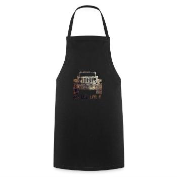 Jeep One Life, live it - Cooking Apron - black - Front - AI Model Male 185 dark (185cm)
