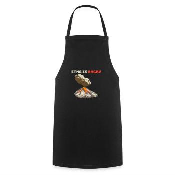 Mount Etna is Angry, Lava Flow, Volcanic Eruption - Cooking Apron - black - Front - AI Model Male 185 dark (185cm)