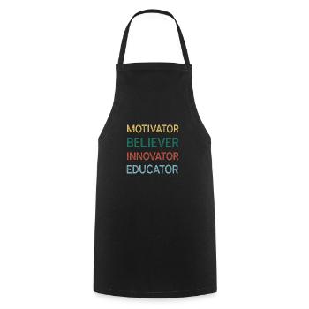 Motivator Believer Innovator Educator - Cooking Apron - black - Front - AI Model Male 185 dark (185cm)