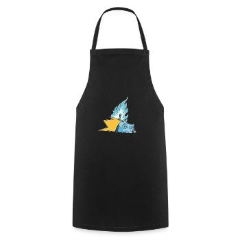 Roi noyé dans les flammes Symbolisme Motif - Tablier de cuisine - noir - Devant - AI Model Male 185 dark (185cm)