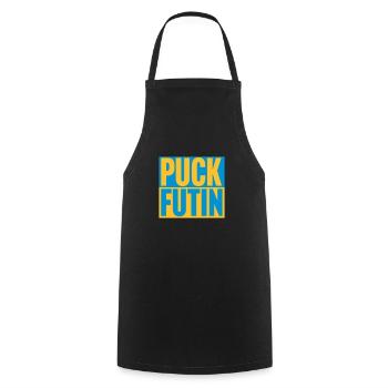 puck futin Logo Design - Kochschürze - Schwarz - Vorne - AI Model Male 185 dark (185cm)