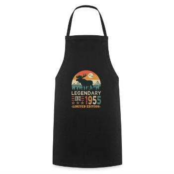 1955 legendary anniversary Born in 1955 - Cooking Apron - black - Front - AI Model Male 185 dark (185cm)