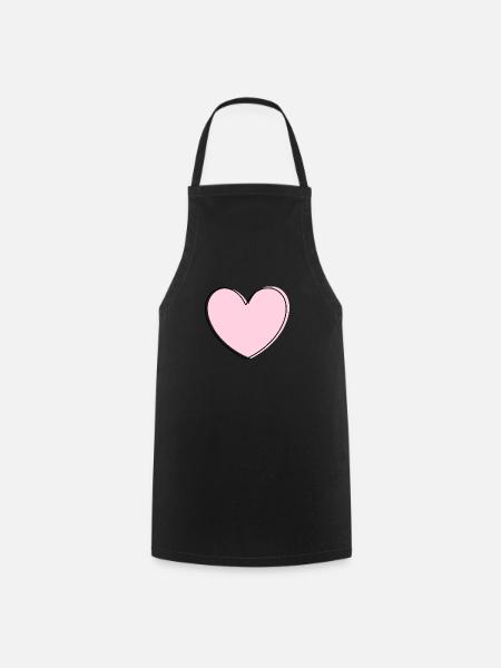 rosarotes Herz Herz rosa Geschenk Valentinstag - Kochschürze - Schwarz