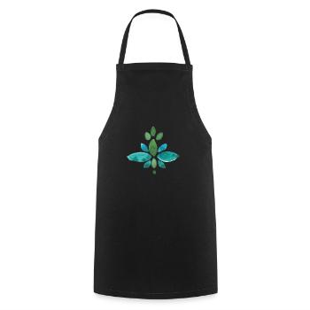 Watercolor ornament mandala turquoise - Cooking Apron - black - Front - AI Model Male 185 dark (185cm)