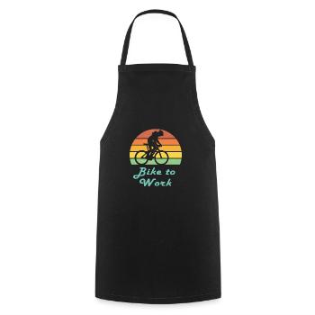Bike to Work Retro Sunset Bicycle - Cooking Apron - black - Front - AI Model Male 185 dark (185cm)