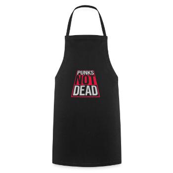 punks not dead Zitat - Kochschürze - Schwarz - Vorne - AI Model Male 185 dark (185cm)