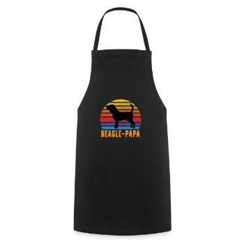Dogs Papa Beagle - Cooking Apron - black - Front - AI Model Male 185 dark (185cm)