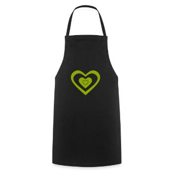 green heart green hearts couples st patrick's day - Cooking Apron - black - Front - AI Model Male 185 dark (185cm)