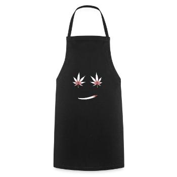 Hemp leaf - Cooking Apron - black - Front - AI Model Male 185 dark (185cm)