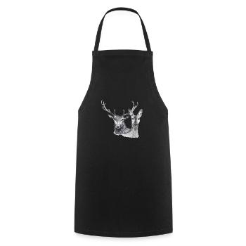 Deer and doe - Cooking Apron - black - Front - AI Model Male 185 dark (185cm)