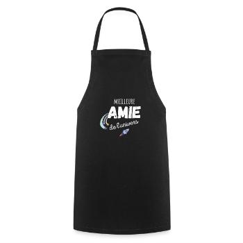 meilleure amie de l'univers cadeau amie - Tablier de cuisine - noir - Devant - AI Model Male 185 dark (185cm)
