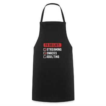 To Do List Adulting - Cooking Apron - black - Front - AI Model Male 185 dark (185cm)