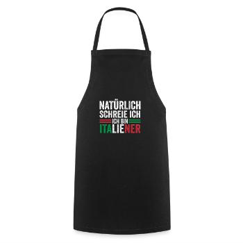 Italie Vaffanculo italien - Tablier de cuisine - noir - Devant - AI Model Male 185 dark (185cm)