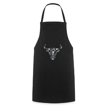 Taureau diamant - Tablier de cuisine - noir - Devant - AI Model Male 185 dark (185cm)