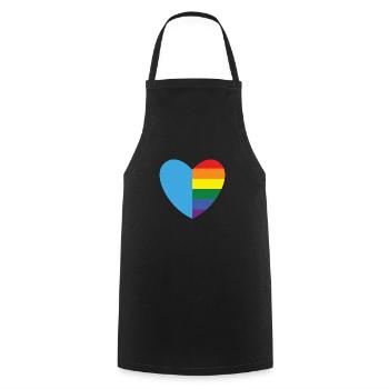Gay Heart Gay Lesbian Lesbian Gift - Cooking Apron - black - Front - AI Model Male 185 dark (185cm)