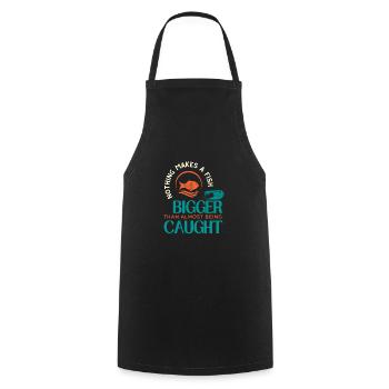 Nothing Make A Fish Bigger Than Almost Being Caugt - Cooking Apron - black - Front - AI Model Male 185 dark (185cm)