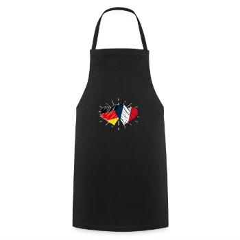 Franzose Deutschland Herz Frankreich - Kochschürze - Schwarz - Vorne - AI Model Male 185 dark (185cm)