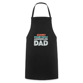 The Expert Jigsaw Puzzle Assembler Dad - Cooking Apron - black - Front - AI Model Male 185 dark (185cm)