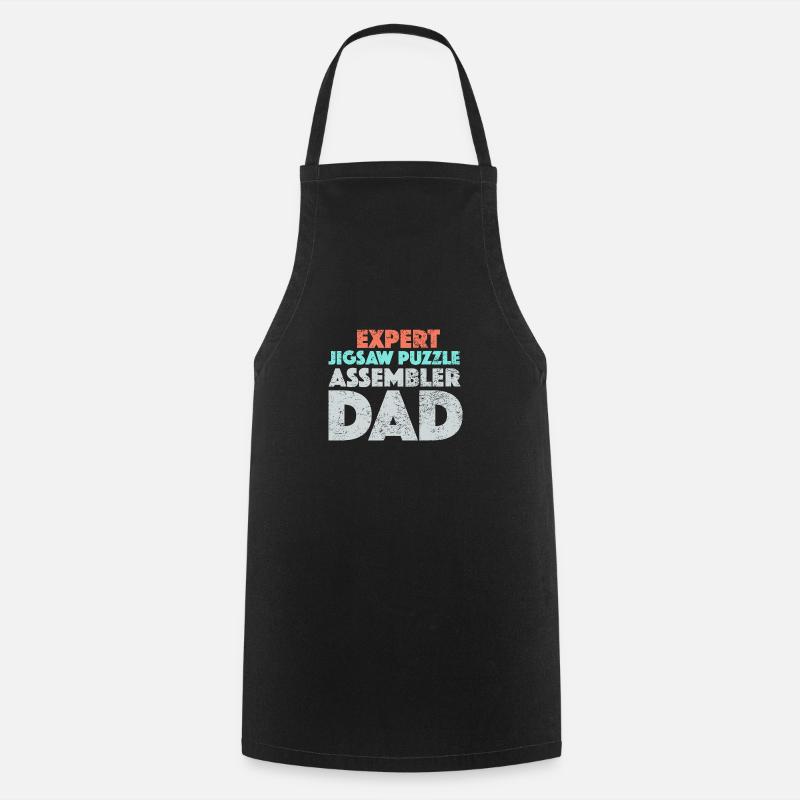 The Expert Jigsaw Puzzle Assembler Dad - Cooking Apron - black