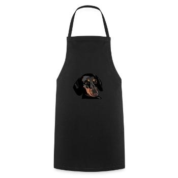 Dackel Kopf - Kochschürze - Schwarz - Vorne - AI Model Male 185 dark (185cm)
