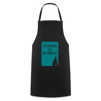 techniker ist informiert lustig spruch - Kochschürze - Schwarz - Vorne - AI Model Male 185 dark (185cm)