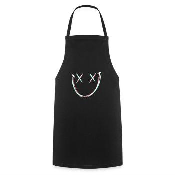 Smile mit X Augen - Kochschürze - Schwarz - Vorne - AI Model Male 185 dark (185cm)
