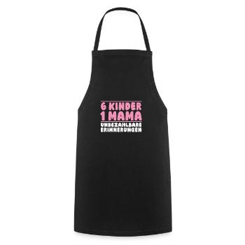 Maman de 6 enfants - Tablier de cuisine - noir - Devant - AI Model Male 185 dark (185cm)