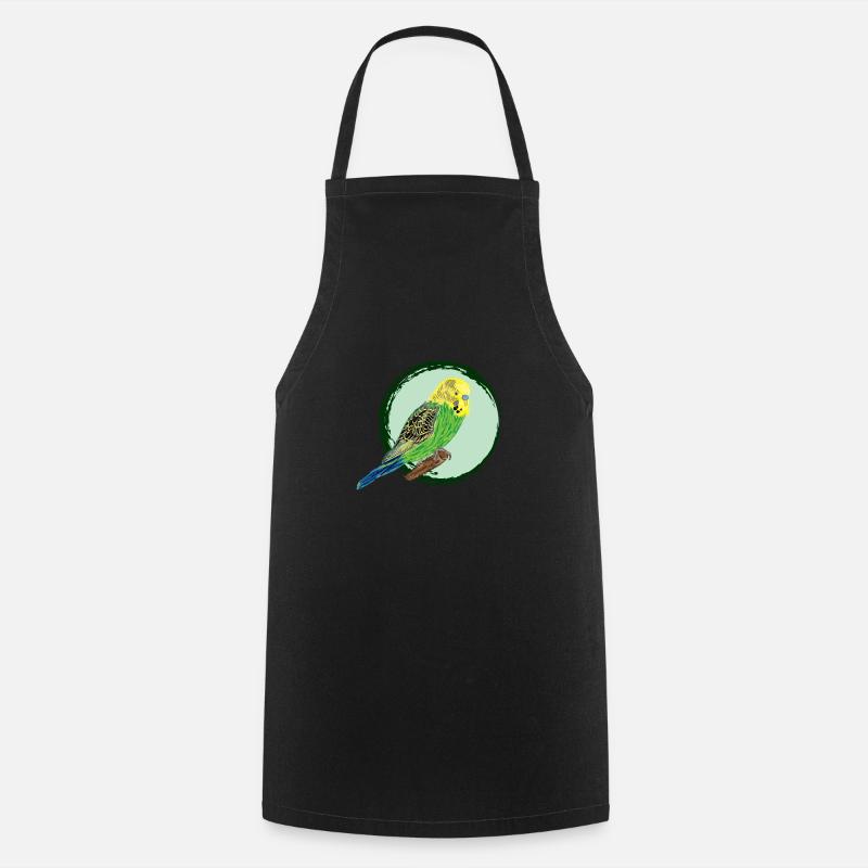 Perruche jaune / Yellow Budgie II - Tablier de cuisine - noir