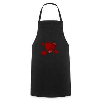 Beautiful dark hearts - Cooking Apron - black - Front - AI Model Male 185 dark (185cm)