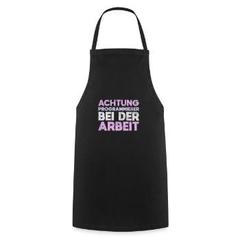 Achtung: Programmierer Bei Der Arbeit - Kochschürze - Schwarz - Vorne - AI Model Male 185 dark (185cm)