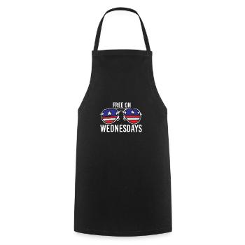 Drapeau américain Vintage Biden gratuit le mercredi - Tablier de cuisine - noir - Devant - AI Model Male 185 dark (185cm)