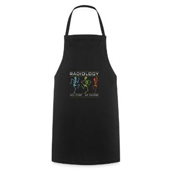 Dewi Dancing Skeletons - Radiologist Design - Cooking Apron - black - Front - AI Model Male 185 dark (185cm)