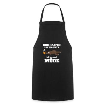 Der Kaffee ist kaputt! - Faultier - Kochschürze - Schwarz - Vorne - AI Model Male 185 dark (185cm)