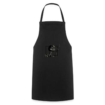 Skelett raucht Zigaretten - Kochschürze - Schwarz - Vorne - AI Model Male 185 dark (185cm)