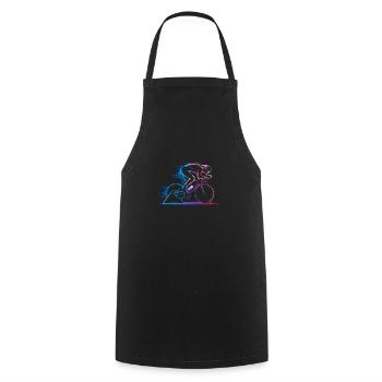 Art cycliste minimaliste - Vitesse et énergie - Tablier de cuisine - noir - Devant - AI Model Male 185 dark (185cm)