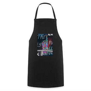 Cockatoo Parrot Art Image - Cooking Apron - black - Front - AI Model Male 185 dark (185cm)