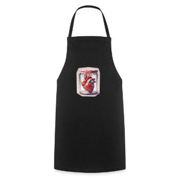 Bionic Heart Origamy - Cooking Apron - black - Front - AI Model Male 185 dark (185cm)