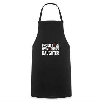 Proud to be my mother's daughter - Cooking Apron - black - Front - AI Model Male 185 dark (185cm)