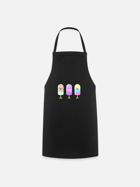 Kawaii Ice Cream - Cooking Apron - black