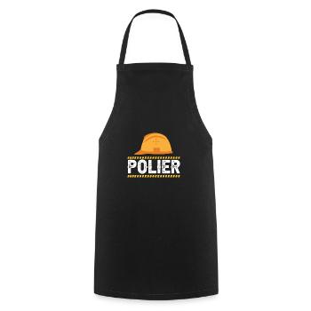 Polier Geschenk Baustelle - Kochschürze - Schwarz - Vorne - AI Model Male 185 dark (185cm)