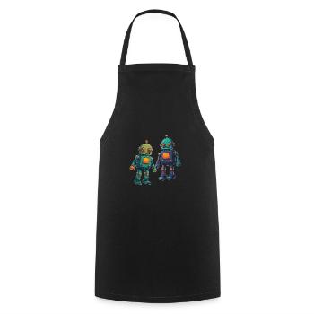 C’est ma chemise de robot deux mignons petits robots - Tablier de cuisine - noir - Devant - AI Model Male 185 dark (185cm)