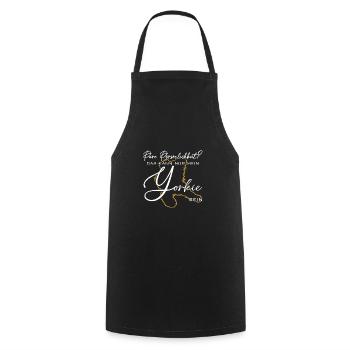 Yorkie Silhouette lustiger Spruch Schreibschrift - Kochschürze - Schwarz - Vorne - AI Model Male 185 dark (185cm)