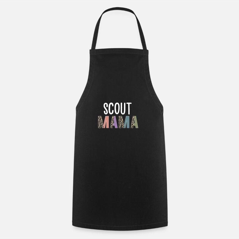 Mama Scouter Scouting Women Gift Funny Scout Mom - Cooking Apron - black
