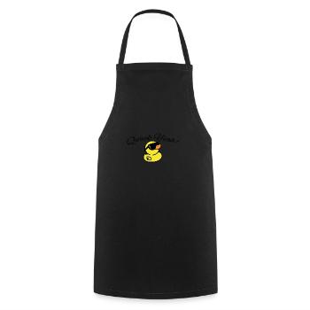 Womens Quak yes Funny Duck - Cooking Apron - black - Front - AI Model Male 185 dark (185cm)