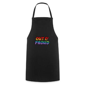 Fierté arc-en-ciel LGBT - Tablier de cuisine - noir - Devant - AI Model Male 185 dark (185cm)