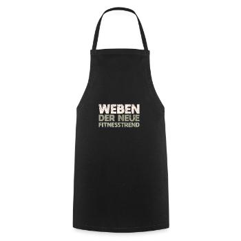 Weben - Der Neue Fitnesstrend - Kochschürze - Schwarz - Vorne - AI Model Male 185 dark (185cm)